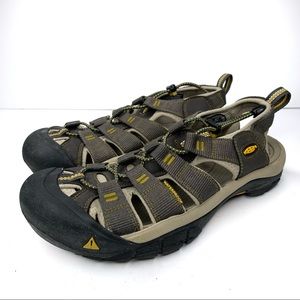 KEEN Men’s Newport H2 Brown and Yellow Sandals 8.5